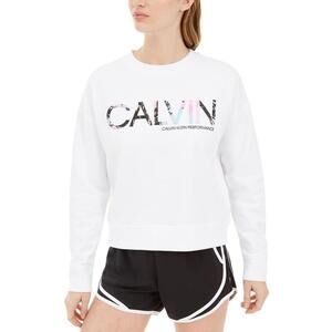 Calvin Klein Womens Printed-Logo Sweatshirt Size XL